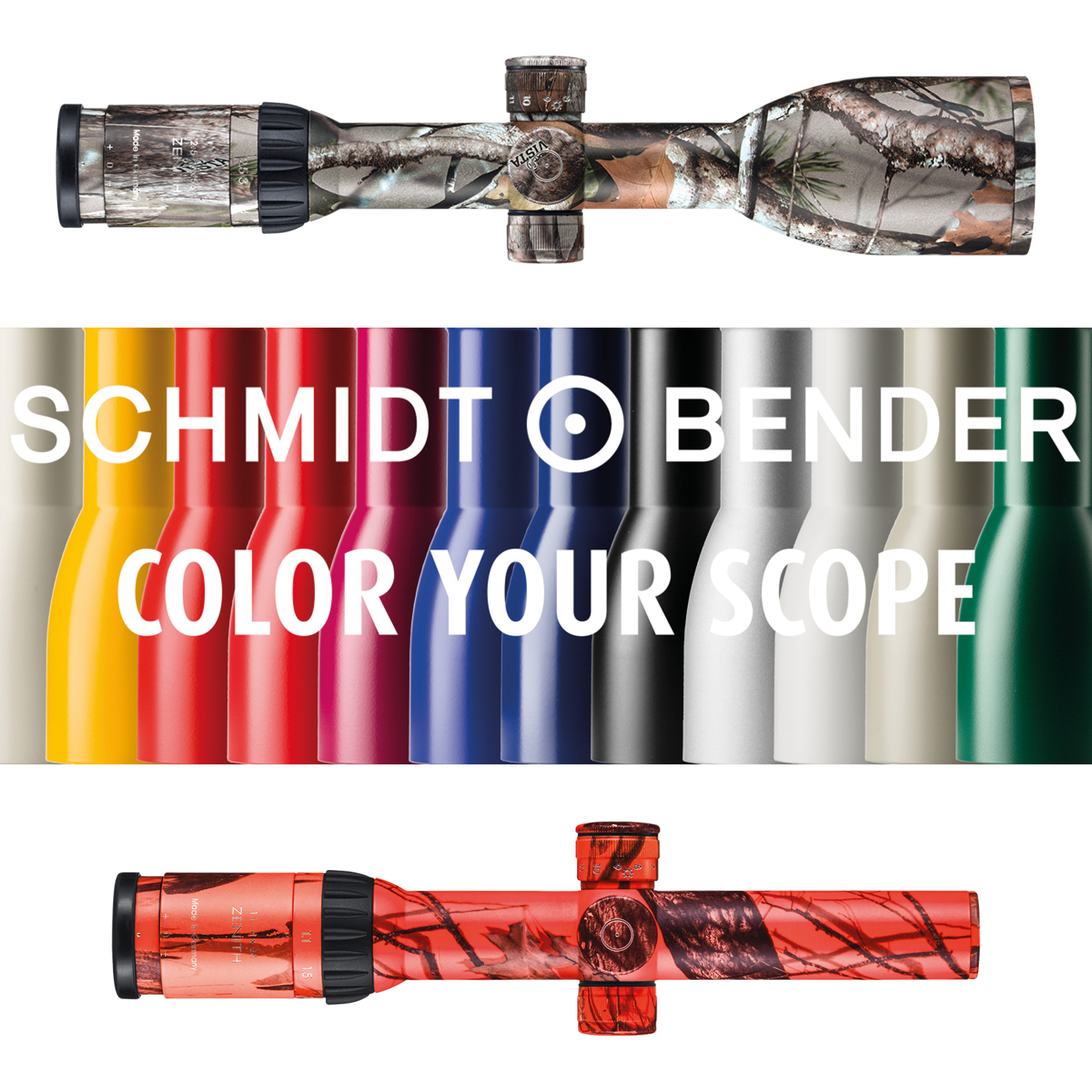 Color Your Scope riflescopes in different colours